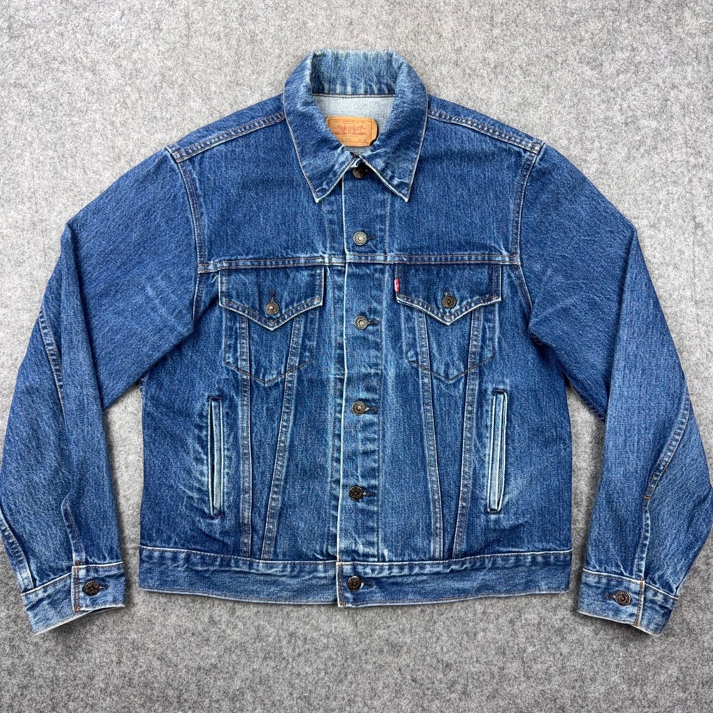 VTG Levi's Denim Jacket Mens 42 Blue Trucker Type 3 80s Canada 70506-0216 - Picture 2 of 12